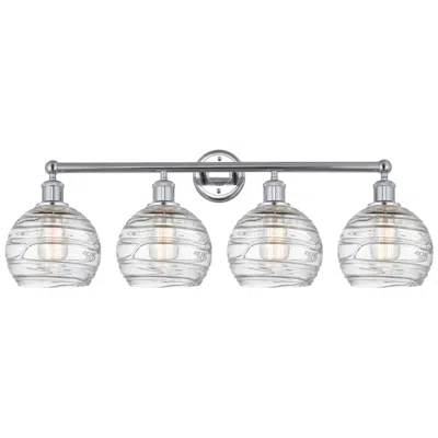 Innovations Lighting Athens 35"w 4 Light Polished Chrome Bath Vanity Light W/ Deco Swirl Sh