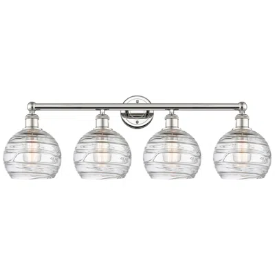 Innovations Lighting Athens 35"w 4 Light Polished Nickel Bath Vanity Light W/ Deco Swirl Sh