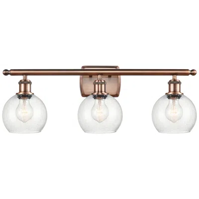 Innovations Lighting Athens 6" 3 Light 26" Bath Light - Antique Copper - Seedy Shade