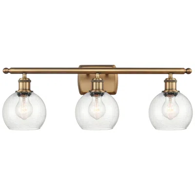 Innovations Lighting Athens 6" 3 Light 26" Bath Light - Brushed Brass - Seedy Shade