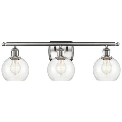 Innovations Lighting Athens 6" 3 Light 26" Bath Light - Brushed Satin Nickel - Clear S