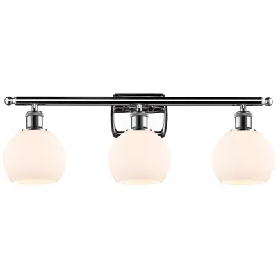 Innovations Lighting Athens 6" 3 Light 26" Bath Light - Polished Chrome - Matte White