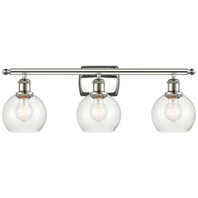 Innovations Lighting Athens 6" 3 Light 26" Bath Light - Polished Nickel - Seedy Shade