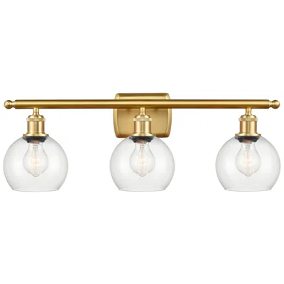 Innovations Lighting Athens 6" 3 Light 26" Bath Light - Satin Gold - Clear Shade