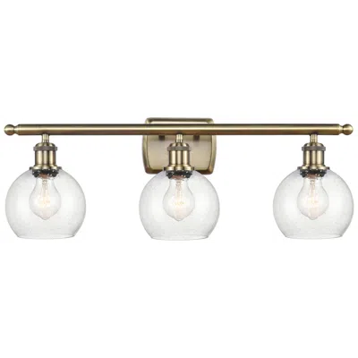 Innovations Lighting Athens 6" 3 Light 26" Led Bath Light - Antique Brass - Seedy Shad