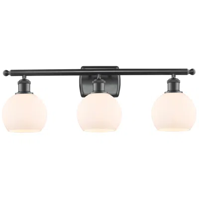 Innovations Lighting Athens 6" 3 Light 26" Led Bath Light - Matte Black - Matte White