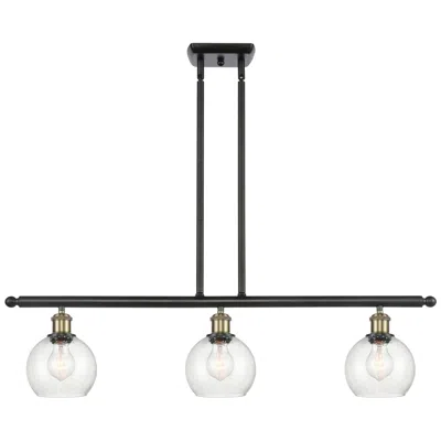Innovations Lighting Athens 6" 3 Light 36" Island Light - Black Antique Brass  - Seedy