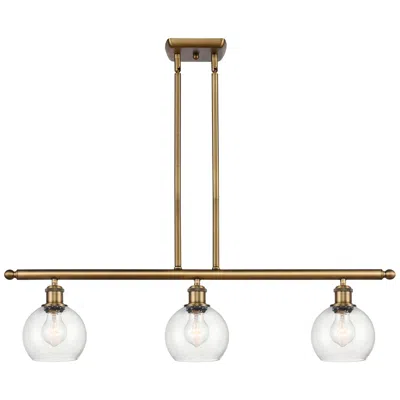 Innovations Lighting Athens 6" 3 Light 36" Island Light - Brushed Brass  - Seedy Shade