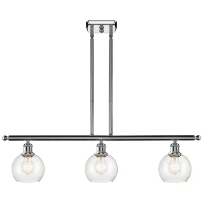 Innovations Lighting Athens 6" 3 Light 36" Island Light - Polished Chrome  - Seedy Sha