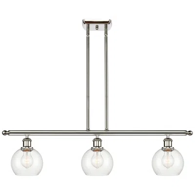 Innovations Lighting Athens 6" 3 Light 36" Island Light - Polished Nickel  - Clear Sha