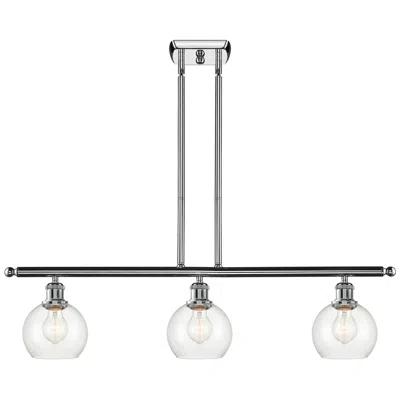 Innovations Lighting Athens 6" 3 Light 36" Led Island Light - Polished Chrome  - Clear