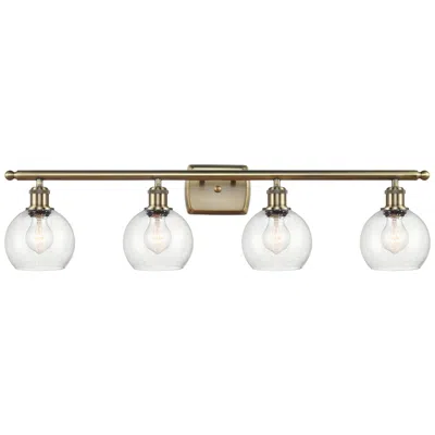 Innovations Lighting Athens 6" 4 Light 36" Bath Light - Antique Brass - Seedy Shade