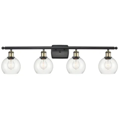 Innovations Lighting Athens 6" 4 Light 36" Bath Light - Black Antique Brass - Clear Sh