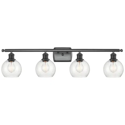 Innovations Lighting Athens 6" 4 Light 36" Bath Light - Matte Black - Seedy Shade