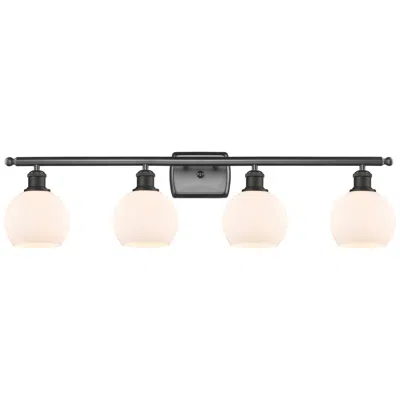 Innovations Lighting Athens 6" 4 Light 36" Bath Light - Oil Rubbed Bronze - Matte Whit