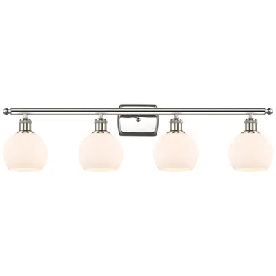 Innovations Lighting Athens 6" 4 Light 36" Bath Light - Polished Nickel - Matte White