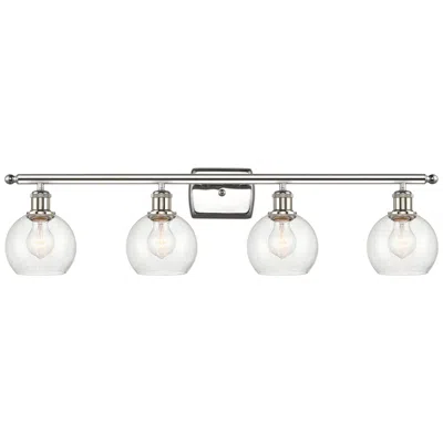Innovations Lighting Athens 6" 4 Light 36" Bath Light - Polished Nickel - Seedy Shade