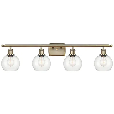 Innovations Lighting Athens 6" 4 Light 36" Led Bath Light - Antique Brass - Clear Shad