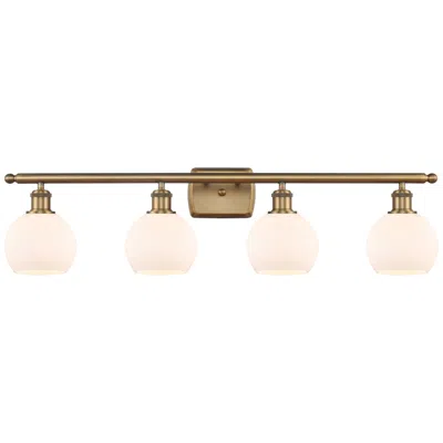 Innovations Lighting Athens 6" 4 Light 36" Led Bath Light - Brushed Brass - Matte Whit