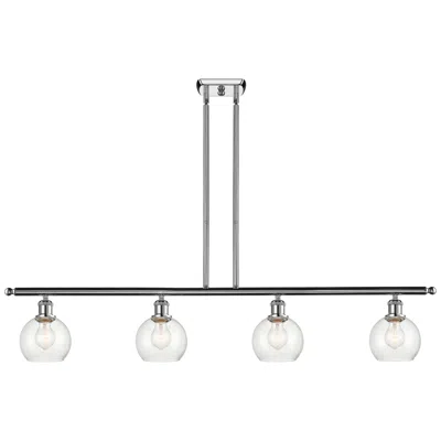 Innovations Lighting Athens 6" 4 Light 48" Island Light - Polished Chrome  - Seedy Sha