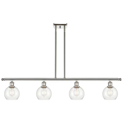 Innovations Lighting Athens 6" 4 Light 48" Island Light - Polished Nickel  - Clear Sha