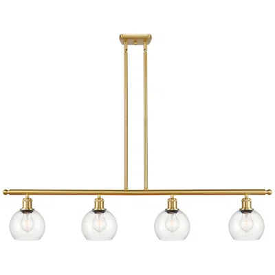 Innovations Lighting Athens 6" 4 Light 48" Led Island Light - Satin Gold  - Clear Shad
