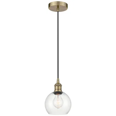 INNOVATIONS LIGHTING ATHENS 6" ANTIQUE BRASS MINI PENDANT W/ CLEAR SHADE