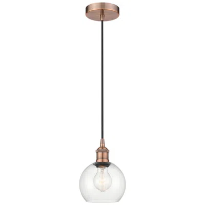 Innovations Lighting Athens 6" Antique Copper Mini Pendant W/ Clear Shade