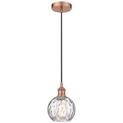 Innovations Lighting Athens 6" Antique Copper Mini Pendant W/ Clear Water Glass Shade
