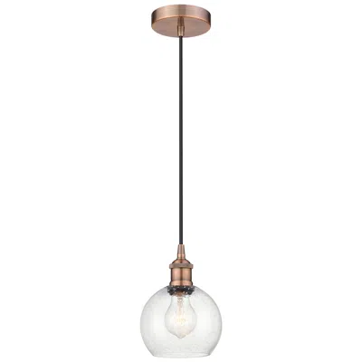 Innovations Lighting Athens 6" Antique Copper Mini Pendant W/ Seedy Shade