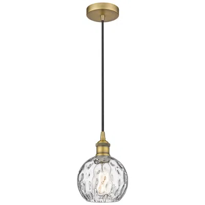 Innovations Lighting Athens 6" Brushed Brass Mini Pendant W/ Clear Water Glass Shade