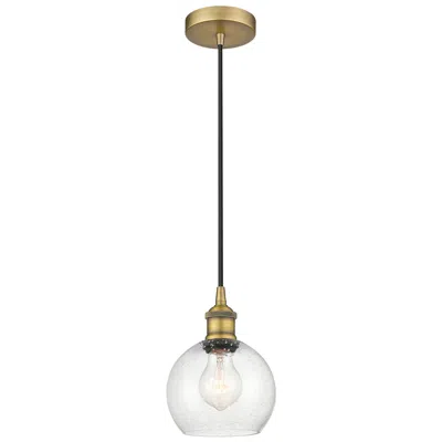 Innovations Lighting Athens 6" Brushed Brass Mini Pendant W/ Seedy Shade