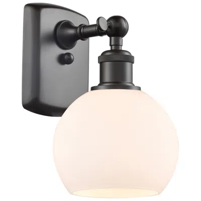 Innovations Lighting Athens 6" Incandescent Sconce - Bronze Finish - Matte White Shade