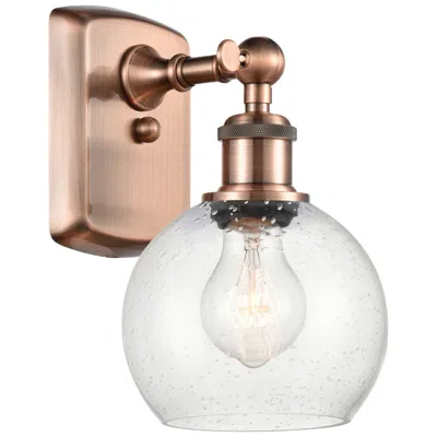 Innovations Lighting Athens 6" Incandescent Sconce - Copper Finish - Seedy Shade