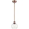 Innovations Lighting Athens 6" Led Mini Pendant - Antique Copper - Clear Shade In Transparent