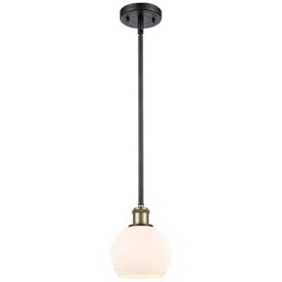 Innovations Lighting Athens 6" Led Mini Pendant - Black Antique Brass - Matte White Shade