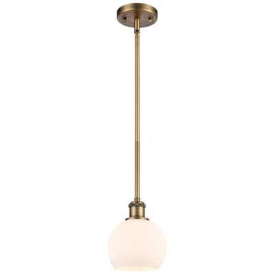 Innovations Lighting Athens 6" Led Mini Pendant - Brushed Brass - Matte White Shade