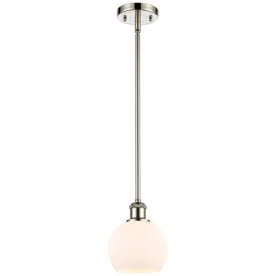 Innovations Lighting Athens 6" Led Mini Pendant - Polished Nickel - Matte White Shade