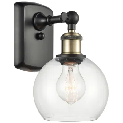 Innovations Lighting Athens 6" Led Sconce - Black Brass Finish - Clear Shade