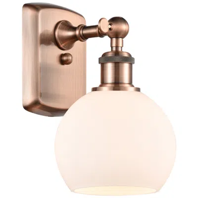 Innovations Lighting Athens 6" Led Sconce - Copper Finish - Matte White Shade