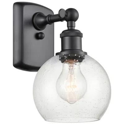 Innovations Lighting Athens 6" Led Sconce - Matte Black Finish - Seedy Shade