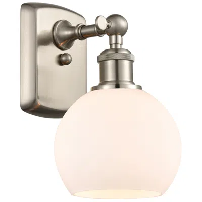 Innovations Lighting Athens 6" Led Sconce - Nickel Finish - Matte White Shade