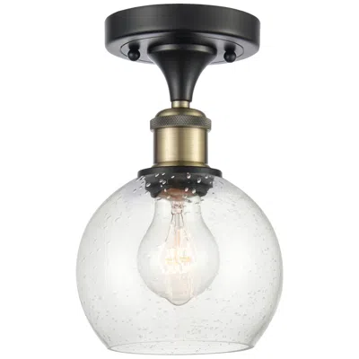 Innovations Lighting Athens  6" Led Semi-flush Mount - Black Antique Brass - Seedy Shade