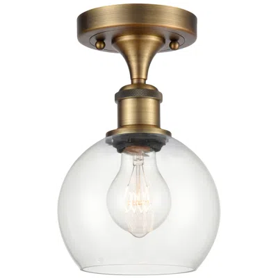 Innovations Lighting Athens  6" Led Semi-flush Mount - Brushed Brass - Clear Shade