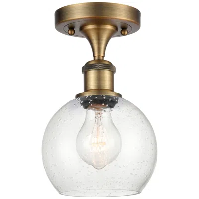 Innovations Lighting Athens  6" Led Semi-flush Mount - Brushed Brass - Seedy Shade