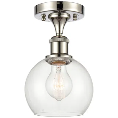 Innovations Lighting Athens  6" Led Semi-flush Mount - Polished Nickel - Clear Shade