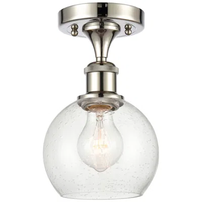 Innovations Lighting Athens  6" Led Semi-flush Mount - Polished Nickel - Seedy Shade