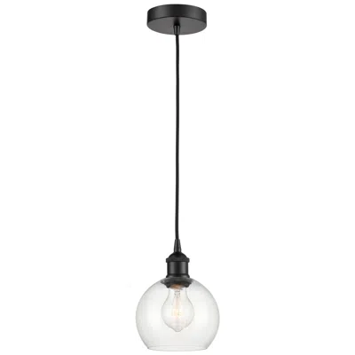 Innovations Lighting Athens 6" Matte Black Mini Pendant W/ Clear Shade