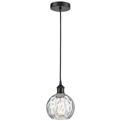 Innovations Lighting Athens 6" Matte Black Mini Pendant W/ Clear Water Glass Shade