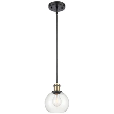 Innovations Lighting Athens 6" Mini Pendant - Black Antique Brass - Clear Shade